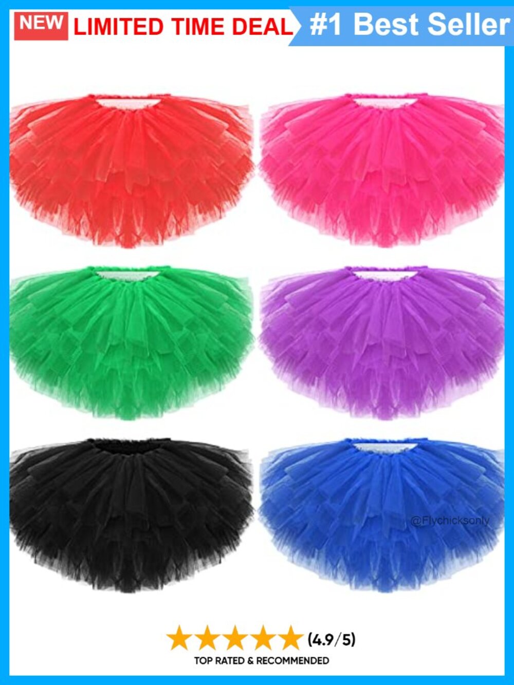 5-Layer Polyester Tulle Tutu Skirts for Women Dance Halloween